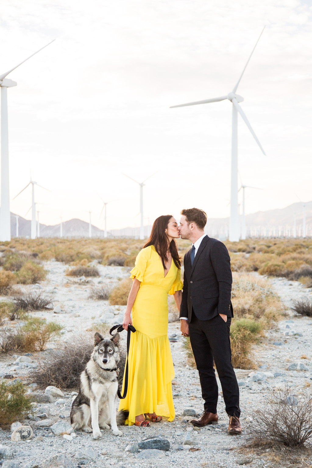 Engagement shoot at Palm Springs windmills