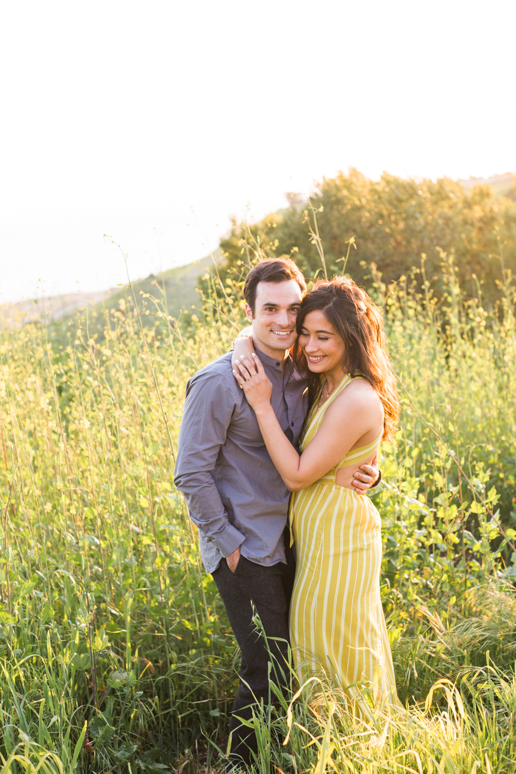 California Spring Engagement session in mustard fields