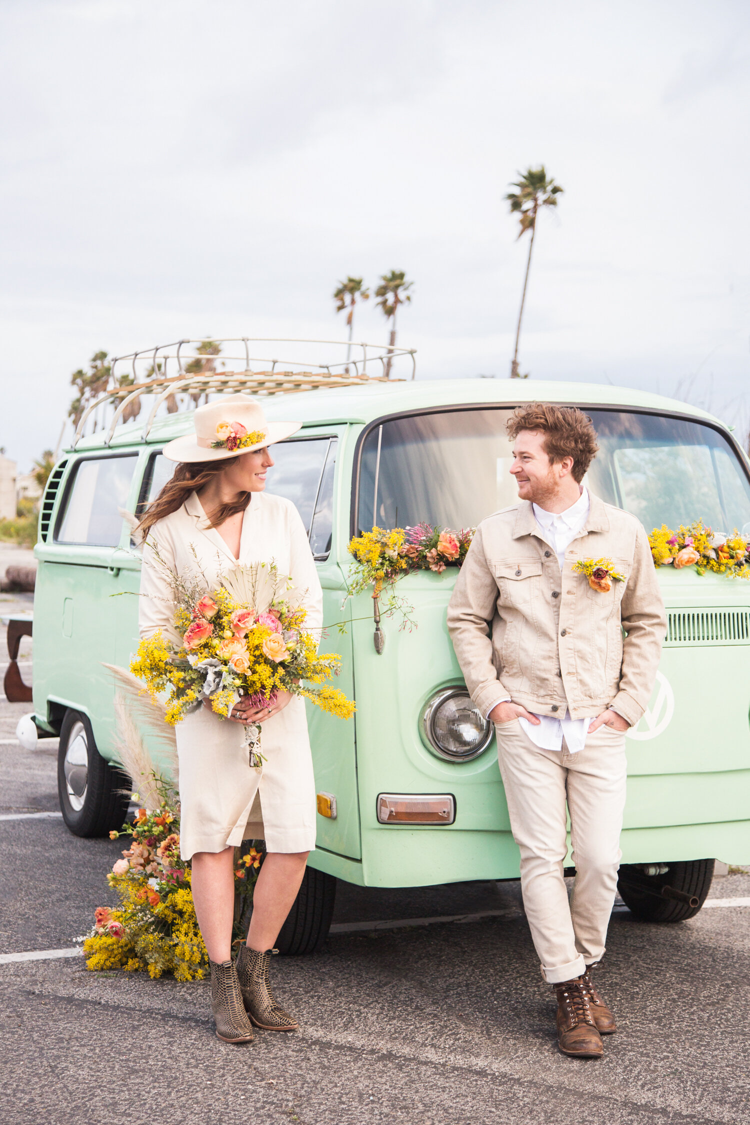 Relaxed spring elopement with vw bus 