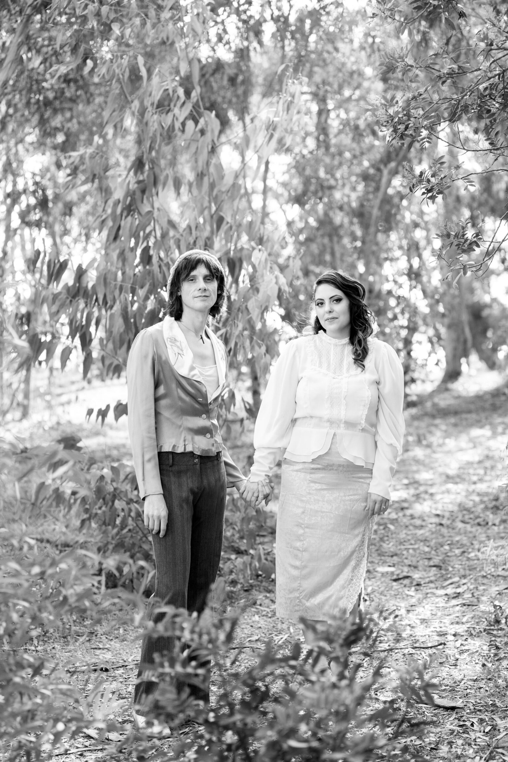 Black and White Vintage Engagement session Southern California 