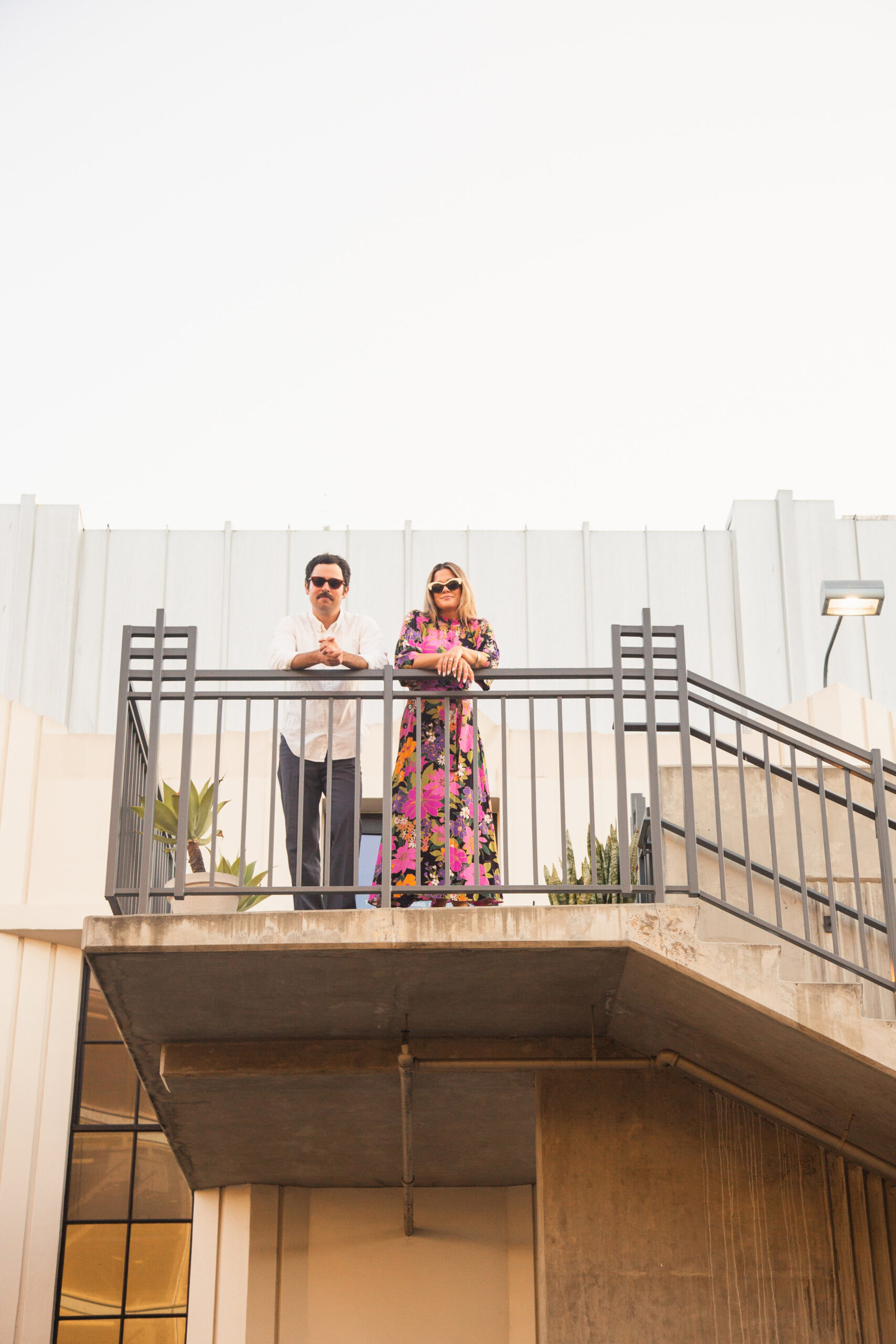 Cool Retro Inspired Couples Session Helms Building
